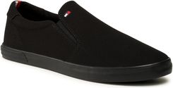 Tenisówki TOMMY HILFIGER Iconic Slip On Sneaker FM0FM00597 Triple Black 0GK