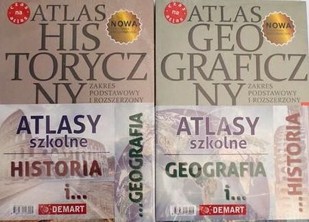 Pakiet atlasów szkolnych: Atlas historyczny, Atlas geograficzny. Zakres podstawowy i rozszerzony