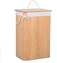 Zdjęcie Springos, Bambusowy kosz na pranie, beżowy, 72 l - Górowo Iławeckie