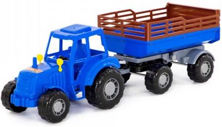 Polesie 84781 Traktor &quot;Majster&quot; niebieski z przyczepą Nr2 w siatce