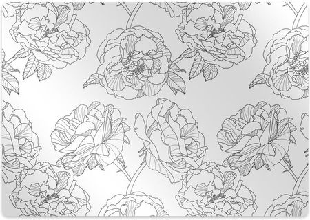 Dywanomat Mata Pod Fotel Biurowy Rysowane Róże 100X70Cm