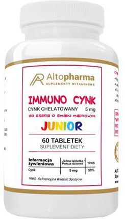 Altopharma Immuno cynk junior - 60 tabl. 