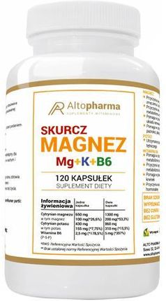 Altopharma Skurcz magnez Mg+K+B6 - 120 kaps. 