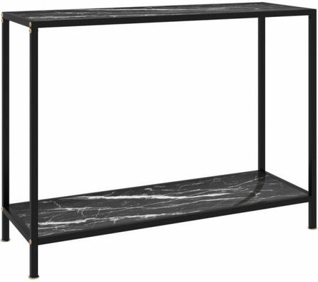 Stolik konsolowy, czarny, 100x35x75 cm, szkło hartowane