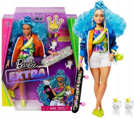 Barbie Extra Moda Lalka Niebieskie kręcone włosy GRN30