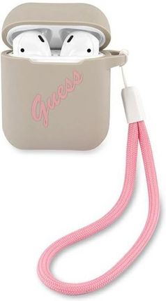 Etui Guess GUACA2LSVSGP Apple AirPods cover szaro różowy/grey pink Silicone Vintage