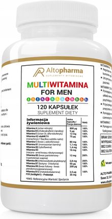 Alto Pharma Multiwitamina Men Adek B C dla mężczyzn Wege 120kaps