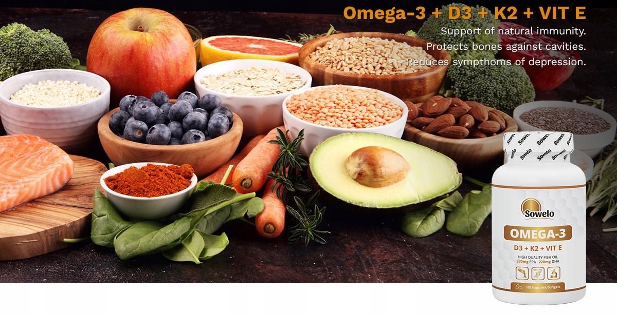 Sowelo Omega 3 330 Epa 220 Dha D3+K2+VIT E 100k - Opinie i ceny na Ceneo.pl