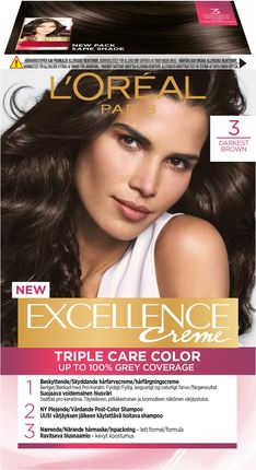 L'Oreal Excellence Farba do włosów 3 Ciemny Brąz