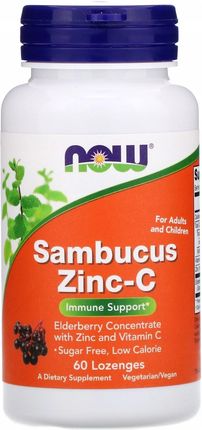 Now Foods Sambucus Zinc-C 60 kaps