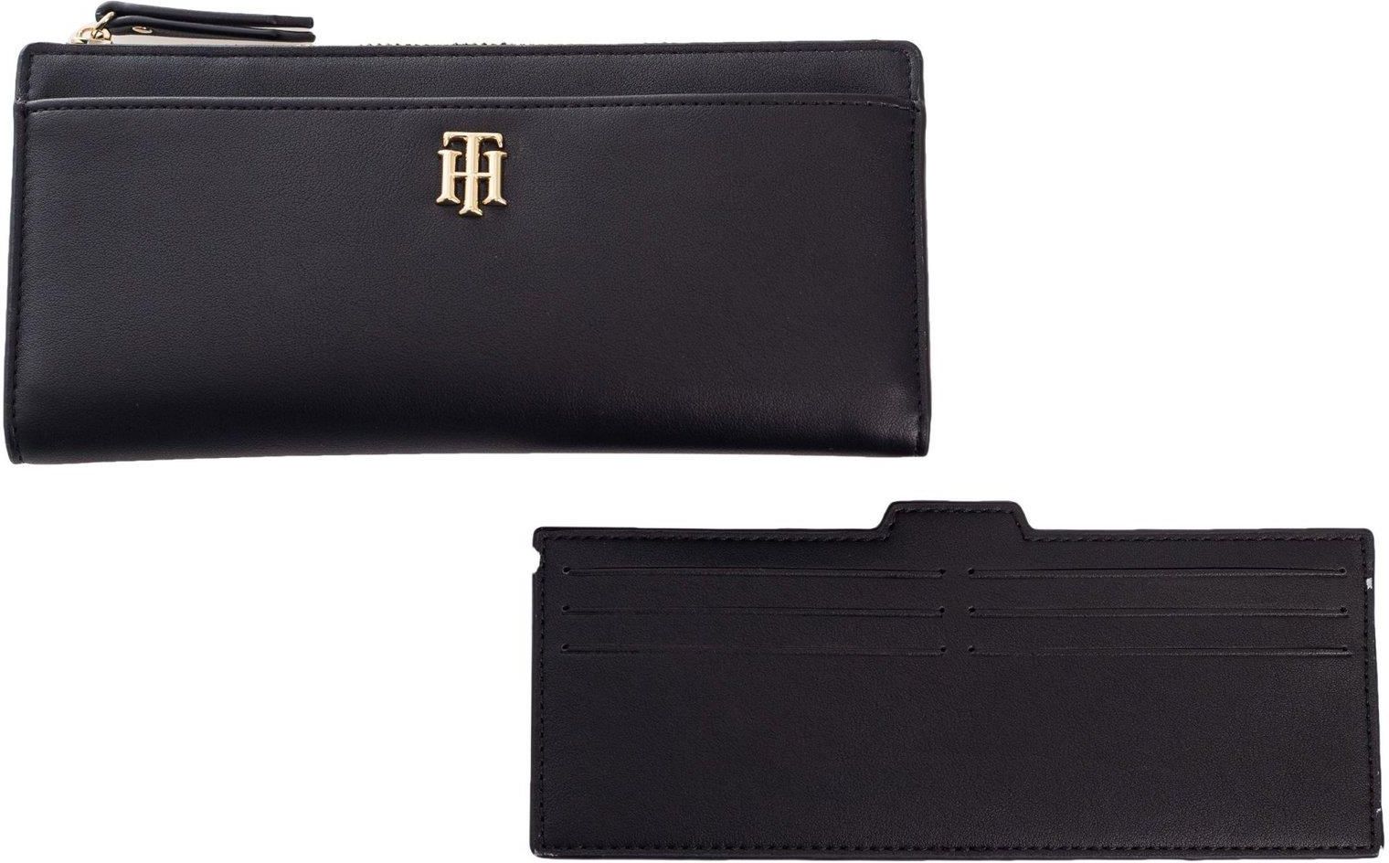 Duży Damski Portfel Tommy Hilfiger Seasona czarny - AW0AW08917 0GJ - zdjęcie 1 Duży Damski Portfel Tommy Hilfiger Seasona czarny - AW0AW08917 0GJ