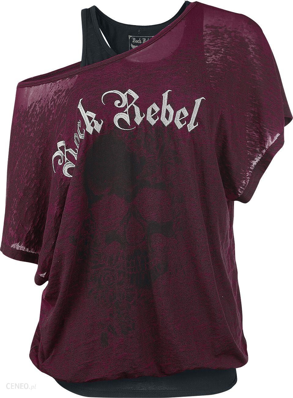 Rock Rebel by EMP When The Heart Rules The Mind Femme T-Shirt Manches Courtes Noir/Bleu 