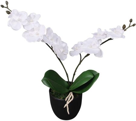 vidaXL Sztuczna Orchidea Z Doniczką 30 Cm Kolor Biały