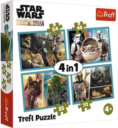 Trefl Puzzle 4W1 Mandalorian I Jego Świat Star Wars 34397