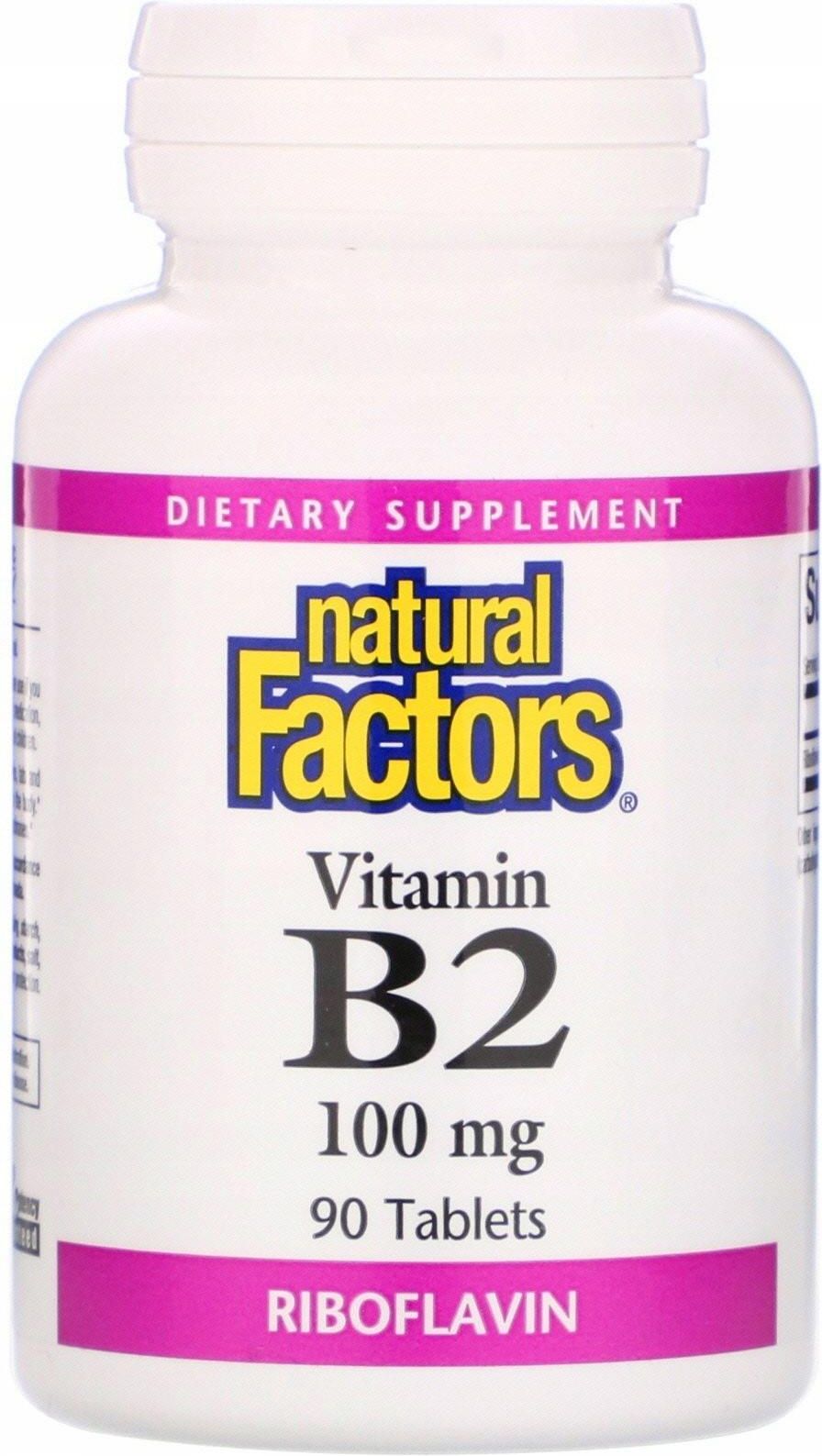 Natural Factors Witamina B2 Ryboflawina 90 Tab Opinie I Ceny Na Ceneopl 4637