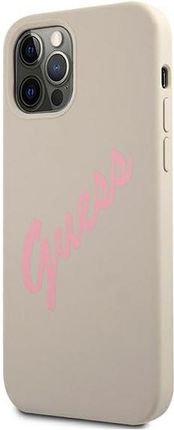 Guess Etui GUHCP12LLSVSGP Apple iPhone 12 Pro Max szaro różowy/grey pink hardcase Silicone Vintage - zdjęcie 2