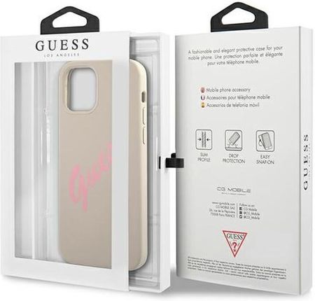 Guess Etui GUHCP12LLSVSGP Apple iPhone 12 Pro Max szaro różowy/grey pink hardcase Silicone Vintage - zdjęcie 4