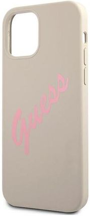 Guess Etui GUHCP12LLSVSGP Apple iPhone 12 Pro Max szaro różowy/grey pink hardcase Silicone Vintage - zdjęcie 3