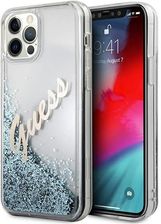 Guess Etui GUHCP12LGLVSBL Apple iPhone 12 Pro Max niebieski/blue hardcase Glitter Vintage Script