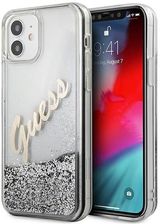 Guess Etui GUHCP12SGLVSSI Apple iPhone 12 mini srebrny/silver hardcase Glitter Vintage Script