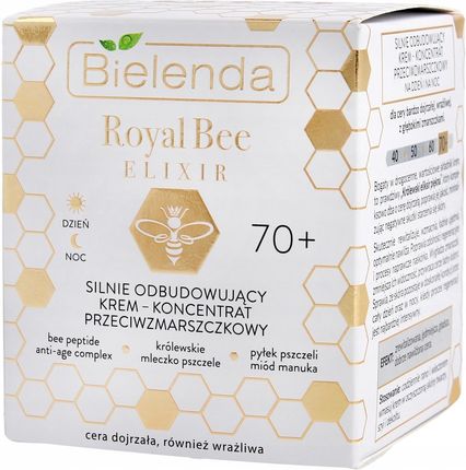 Krem Bielenda Royal Bee Elixir 70+ Silnie odbudowujący koncentrat przeciwzmarszczkowy na dzień i noc 50ml