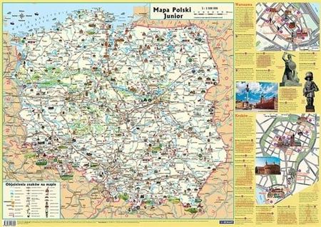 Mapa Polski Junior dla dzieci - plansza edukacyjna na ścianę i biurko