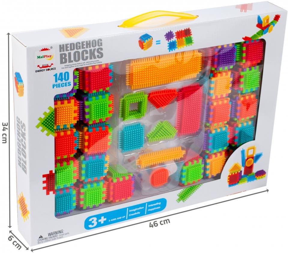 Malplay Klocki Konstrukcyjne Wafle Kreatywne Do Budowania Jeżyki 140El. 221388 - zdjęcie 6 Malplay Klocki Konstrukcyjne Wafle Kreatywne Do Budowania Jeżyki 140El. 221388