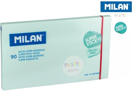 Milan Karteczki Samoprzylepne Niebieski Super Sticky Pastel 127x76 90 Sztuk