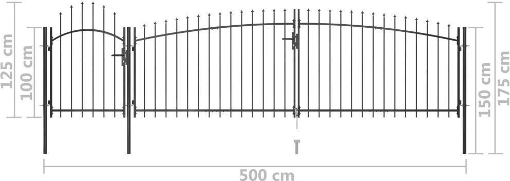 Vidaxl Brama Ogrodzeniowa Z Grotami 5X1,75M (146323) - zdjęcie 1 Vidaxl Brama Ogrodzeniowa Z Grotami 5X1,75M (146323)