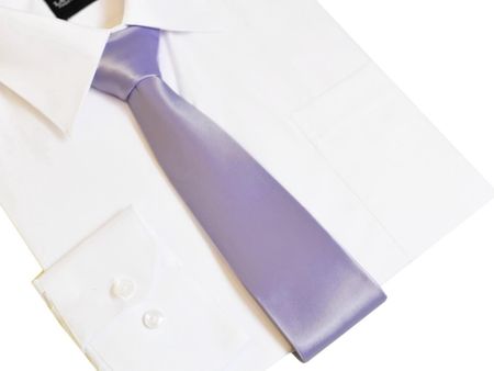 Klasyczny modny krawat LILIOWY fioletowy 7 cm