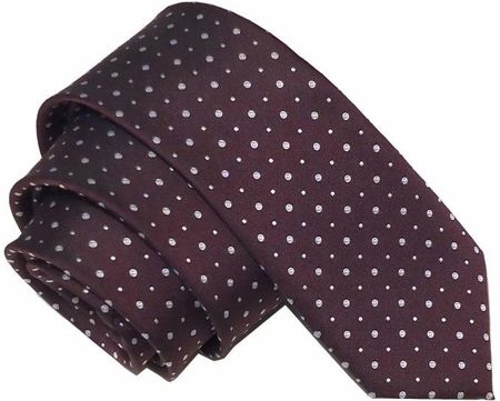 Elegancki krawat bordowy w drobny wzór