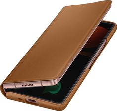 Zdjęcie Samsung Leather Flip Cover do Galaxy Z Fold2 5G Brązowy (EFFF916LAEGEU) - Mielec