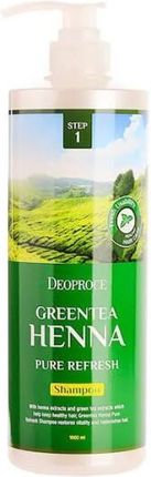 Deoproce Szampon Odświeżający Z Zieloną Herbatą I Henną  Green Tea Henna Pure Refresh Shampoo 1000 ml