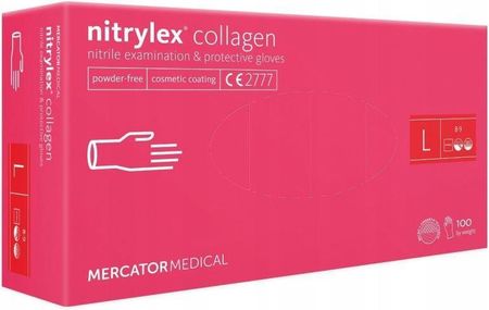 Rękawice nitrylowe z kolagenem różowe Nitrylex Collagen (L)