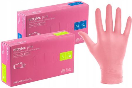 Rękawice nitrylowe różowe Nitrylex Pink (XS) - zdjęcie 3