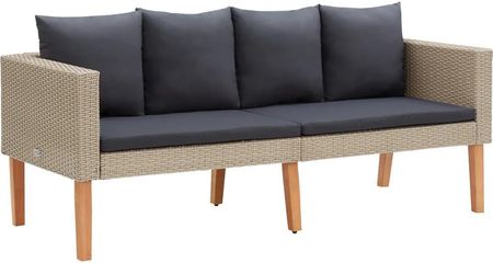 Vidaxl 2-osobowa sofa ogrodowa z poduszkami, rattan PE, beż