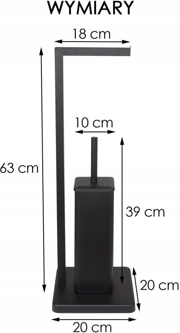 Szczotka Toaletowa Do Wc + Stojak Na Papier Czarny - zdjęcie 1 Szczotka Toaletowa Do Wc + Stojak Na Papier Czarny