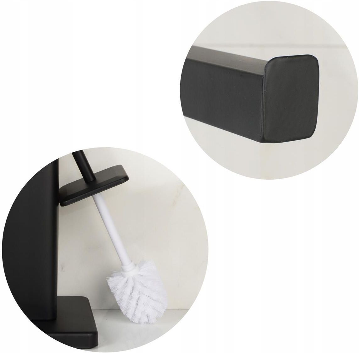 Szczotka Toaletowa Do Wc + Stojak Na Papier Czarny - zdjęcie 4 Szczotka Toaletowa Do Wc + Stojak Na Papier Czarny