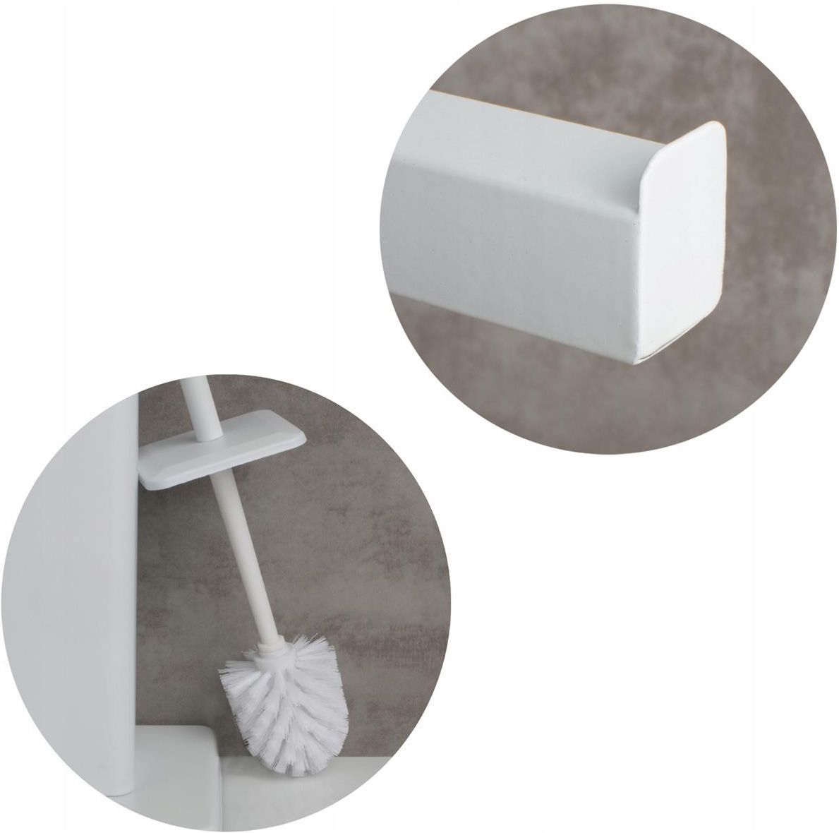 Stojak Na Papier Toaletowy Biały Szczotka Wc Loft - zdjęcie 3 Stojak Na Papier Toaletowy Biały Szczotka Wc Loft