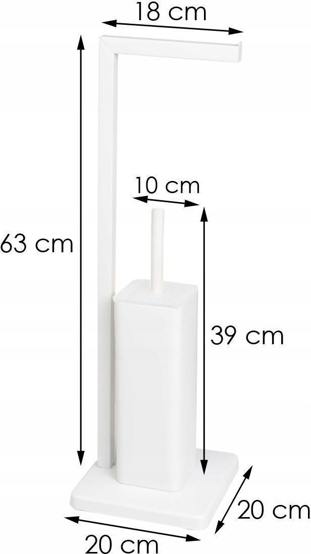 Stojak Na Papier Toaletowy Biały Szczotka Wc Loft - zdjęcie 5 Stojak Na Papier Toaletowy Biały Szczotka Wc Loft