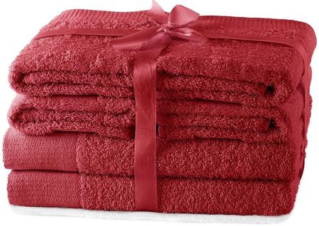 Ameliahome 6 X Ręcznik Bawełniany Amari D.Red Set2 70X140+4 50X100