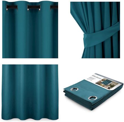 Ameliahome Zasłona Blackout Eyelets Blue 140X175 1Pc