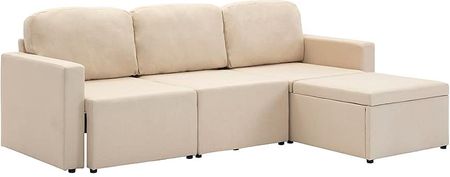 Elior Rozkładana sofa modułowa ciemnokremowa   Lanpara 4Q 13483