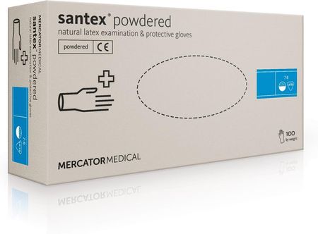 Mercator Medical Rękawice Lateksowe Pudrowane Santex Powdered S