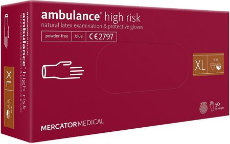 Mercator Medical Rękawice Lateksowe Ambulance High Risk Xl
