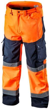 Spodnie robocze ostrzegawcze softshell, pomarańczowe, rozmiar S 81-751-S