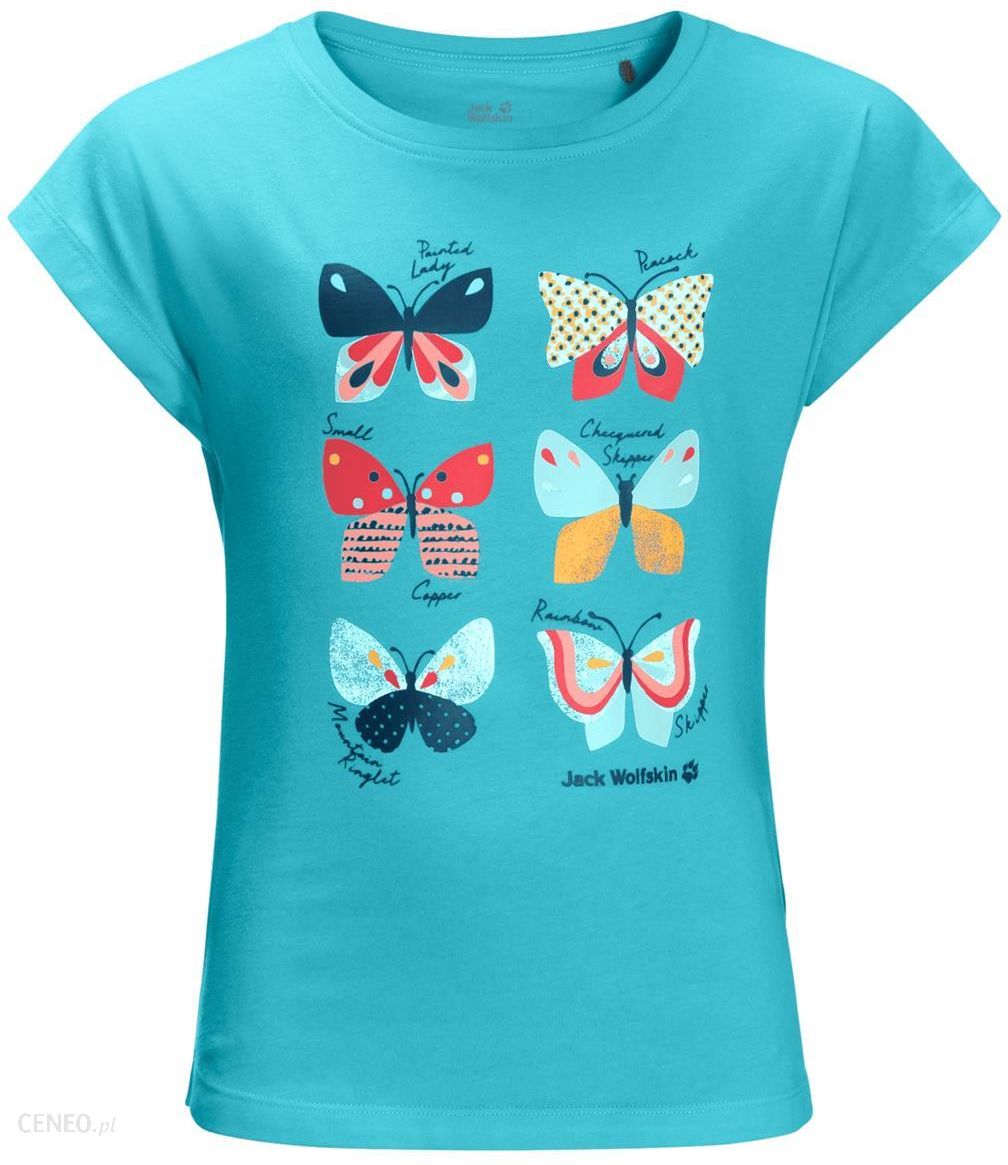 Dziewczynki Dla i Ceny Koszulka - opinie Wolfskin Blue T Butterfly Capri Girls Jack