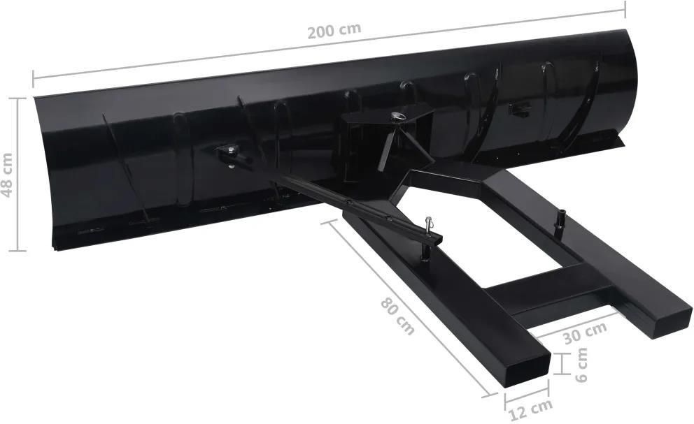 Vidaxl Pług Śnieżny Do Wózka Widłowego 200X48 Cm Czarny - zdjęcie 1 Vidaxl Pług Śnieżny Do Wózka Widłowego 200X48 Cm Czarny