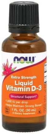 NOW Foods witamina d3 w płynie extra strength 59 ml