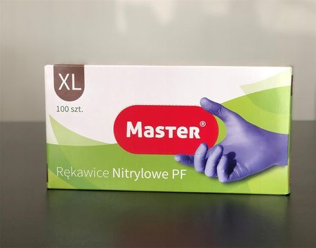 Master Rękawice Rękawiczki Nitrylowe Bezpudrowe M 100